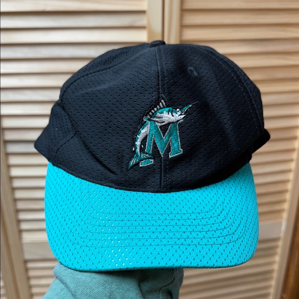 MLB Florida Marlins Black and Teal Cap